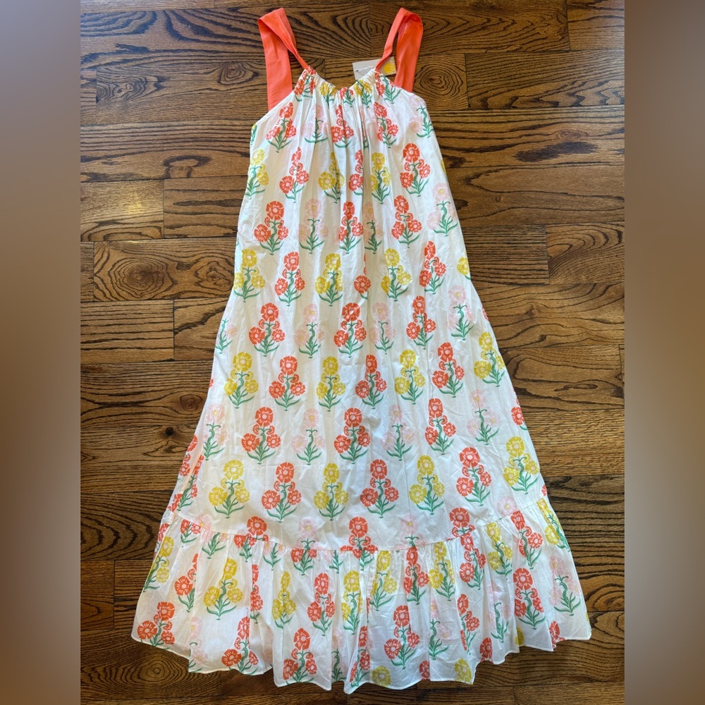 NWT Boden Pink and Yellow Ruffled Tiered Sundress - Size 8
